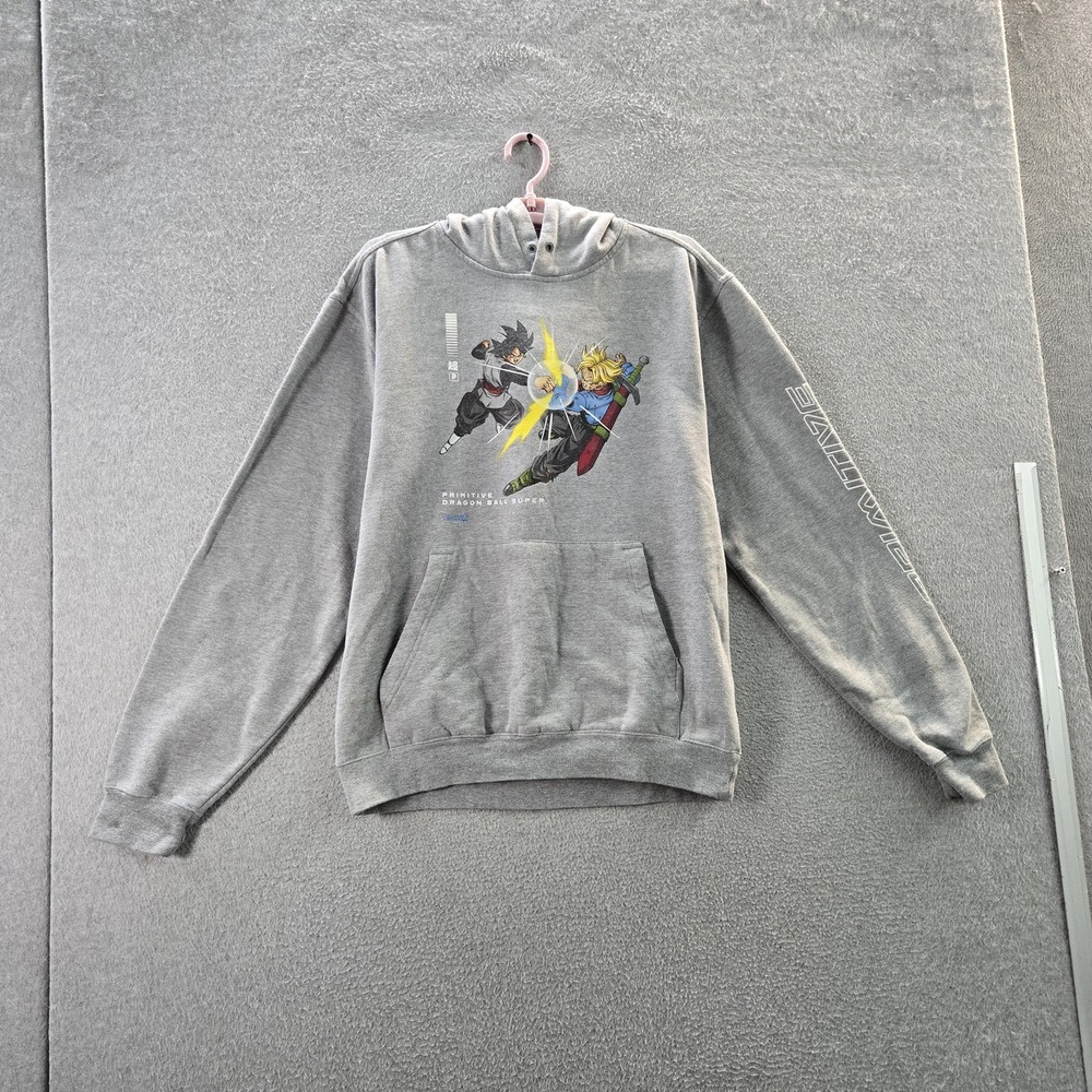 Primitive Men Hoodie M Gray Graphic Fleece Dragon Ball Activewear Pullover READ - Picture 5 of 9